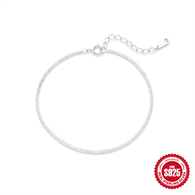Sparkling Anklet S925 Sterling Silver Niche Design Cauliflower Chain Light Luxury Starry Sky Basic Anklet Foot Jewelry