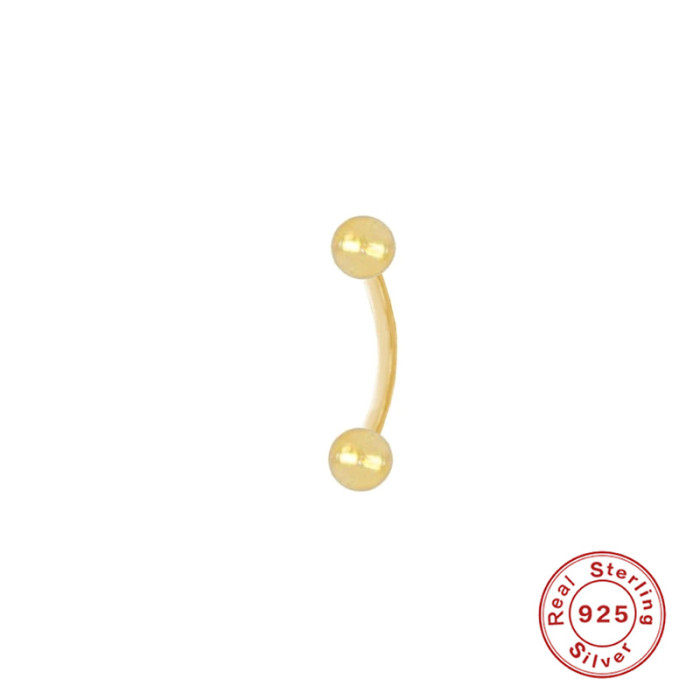 S925 Sterling Silver Round Cat Paw Diamond-Studded Piercing Stud Earrings European and American Style Personality Best-Selling Gourd Hook Back Hanging Ear Bone Stud