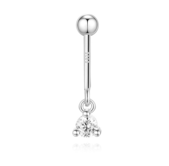 S925 Sterling Silver Snowflake Marquise Diamond Ball Flat Back Vertical Thread Piercing Ear Bone Stud European and American Hot Selling Ear Jewelry