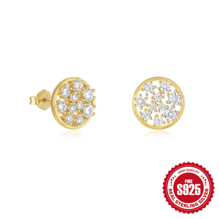 New 925 Sterling Silver Heart-Shaped Colorful Diamond Oil Drop Earrings European and American Hot-Selling Elegant Inlaid Diamond Mother's Day Earrings for Women