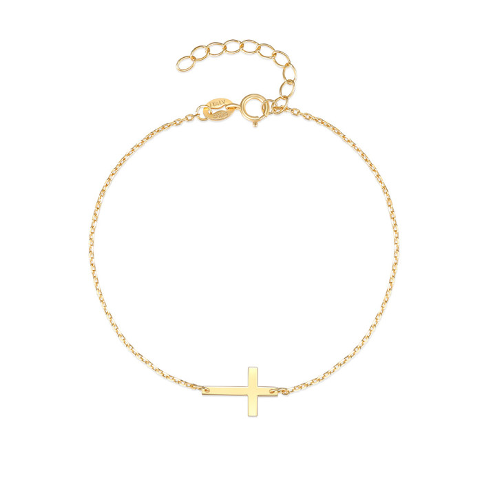 S925 Sterling Silver Creative Cross Bracelet for Women, Popular in Europe and America, Ins Style, Simple and Versatil...