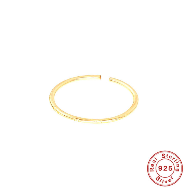 S925 Sterling Silver INS Minimalist Plain Open Ring Korean and Japanese Style Elegant Niche High-end Daily Wear Ring for Women