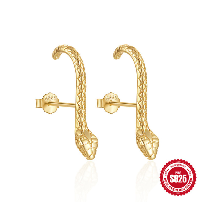 S925 Sterling Silver Personality Fun Little Snake Earrings Ear Jewelry Hot Selling on AliExpress INS Style Minimalist Creative Earrings