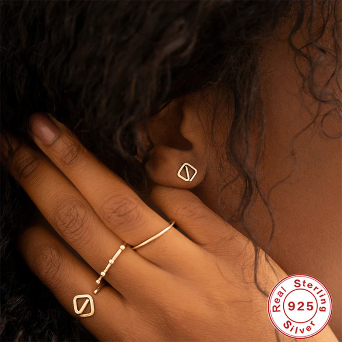 S925 Sterling Silver Plain Band Ring for Women Minimalist Personality Smooth Trendy Niche Versatile Open Ring