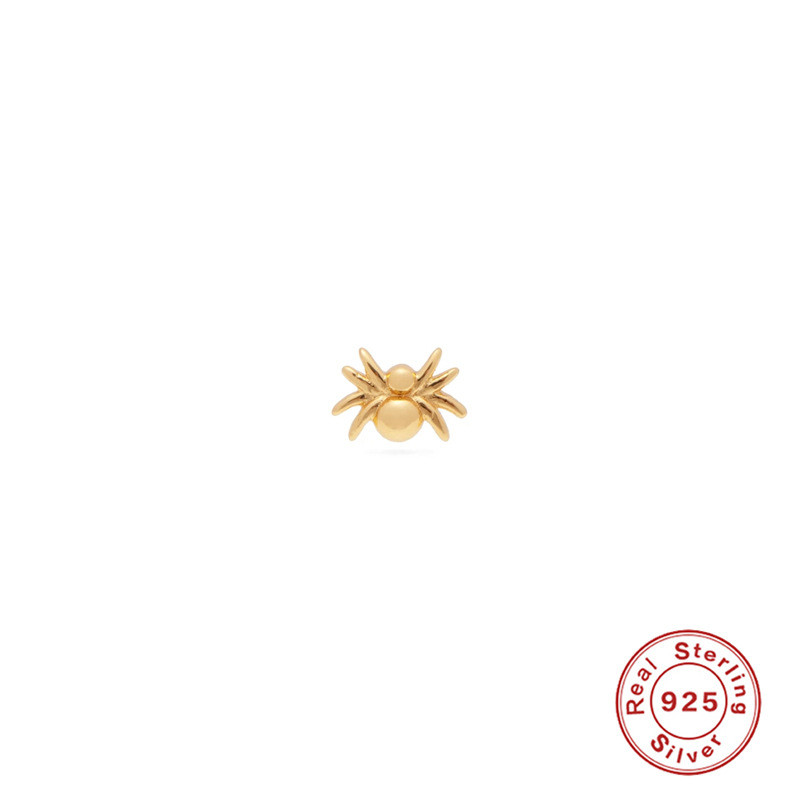 S925 Sterling Silver Spider Scorpion Spiral Piercing Stud Earrings European and American Hot Selling Creative INS Body Piercing Ear Jewelry