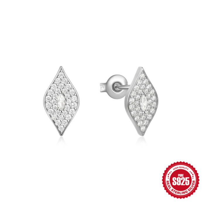 New 925 Sterling Silver Heart-Shaped Colorful Diamond Oil Drop Earrings European and American Hot-Selling Elegant Inlaid Diamond Mother's Day Earrings for Women