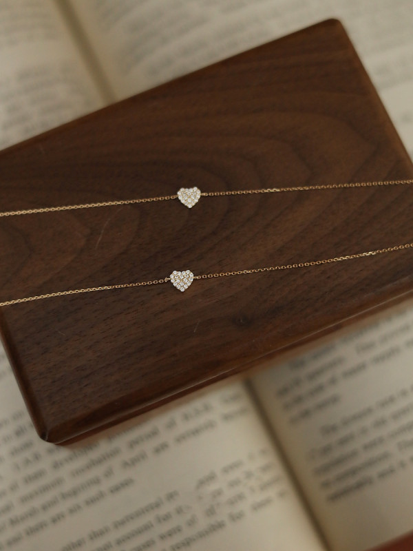 S925 Silver Plated 14K Gold Zircon Heart Adjustable Bracelet Niche Design Japanese Style Versatile Layered Women's Gift