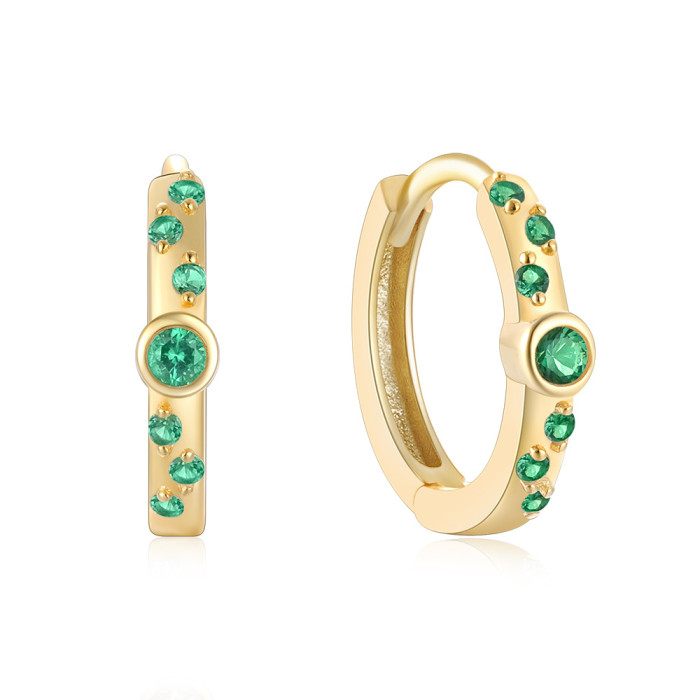 S925 Sterling Silver Personalized Diamond-Studded Ear Cuff Classic Versatile Hoop Earrings European and American Fashion Ins Sterling Silver Ear Jewelry Cross-Border