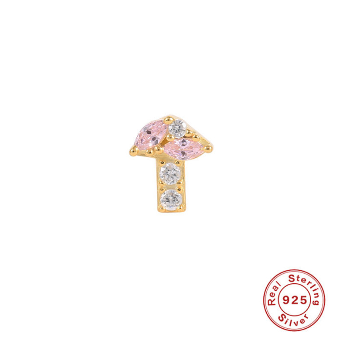 S925 Sterling Silver INS Style Fun Fruit Threaded Piercing Cartilage Earrings Korean Niche Lightweight Body Piercing Jewelry
