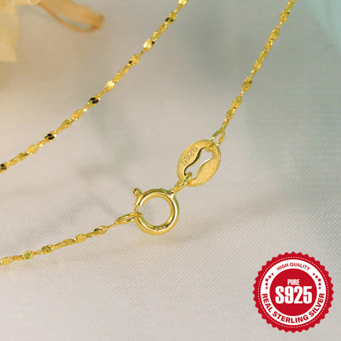 Authentic S925 Sterling Silver 40cm / 45cm Wave Snake Bead Chain Women's Chain Style Hot Selling DIY Necklace