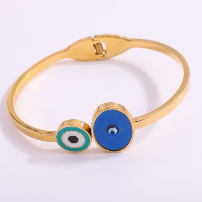 Cross-Border Titanium Steel Bracelet High-End Feel Women's Fashionable Simple Retro Korean Version Demon Eye Stainless Steel Bracelet