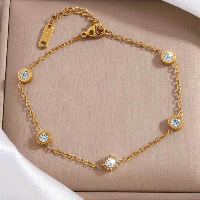 Stainless Steel Multicolor Bracelet Non-Fading Women Summer High-End Exquisite Gift Fashion Light Luxury Titanium Steel Bracelet Direct Sale
