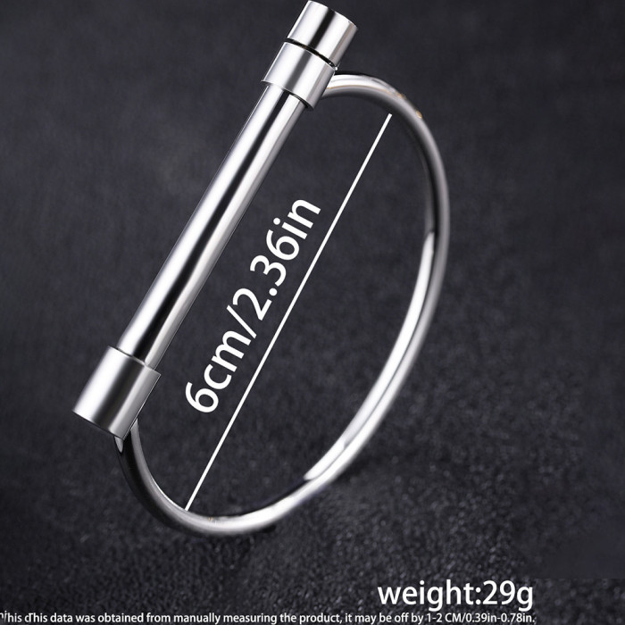 Titanium Steel Bracelet Fashionable Personality Horseshoe Stone-Inlaid D Letter Bracelet for Women Light Luxury Hig...