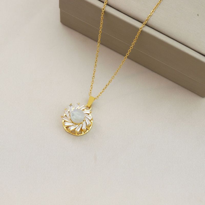 Necklace for Women Japanese and Korean Style Rotating Fashion Sunflower Zircon Necklace Unique Design Cross-Border Elegant Collarbone Chain
