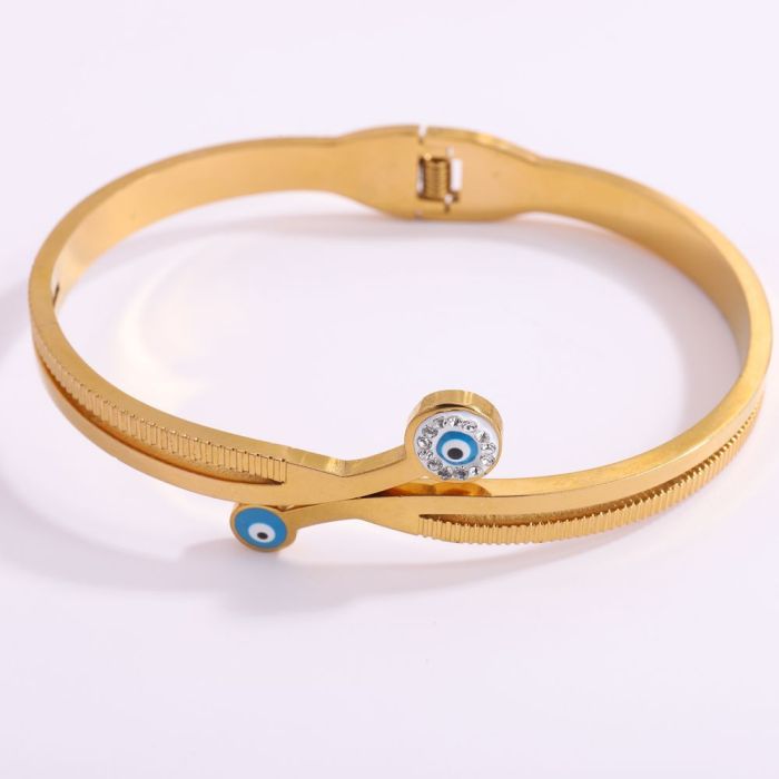 Cross-Border Titanium Steel Bracelet High-End Feel Women's Fashionable Simple Retro Korean Version Demon Eye Stainless Steel Bracelet