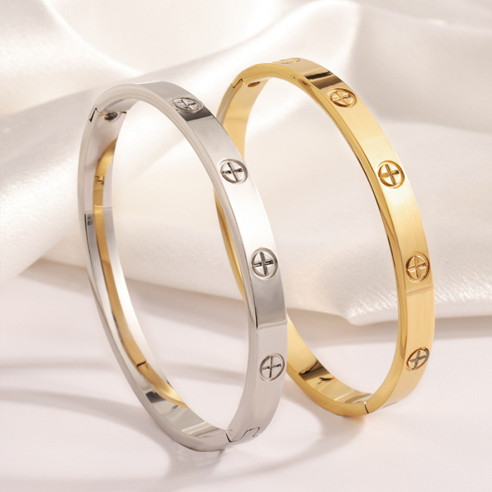 Titanium Steel Non-Fading Bracelet Cross Bracelet for Women High-End Fashion Simple Couple Style Wholesale