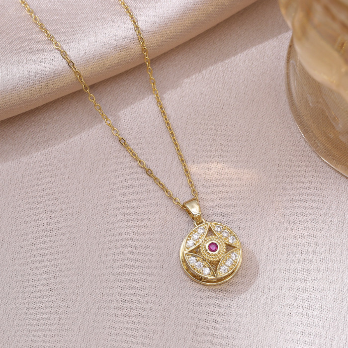 Necklace for Women, Internet Celebrity, Rotating Zircon Flower, Niche Design, New Design Sense Pendant, Elegant Titan...