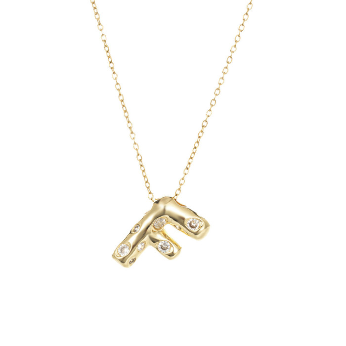 Necklace for Women Cross-Border Internet Celebrity Colorful 26 Letters Niche New Design Sense Elegant Simple English Titanium Steel Necklace