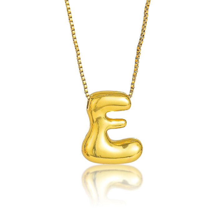 Necklace for Women European and American Cross-Border Balloon Bubble Letter Pendant Fashion Hip-Hop Three-Dimensional Chubby Titanium Steel Necklace Jewelry
