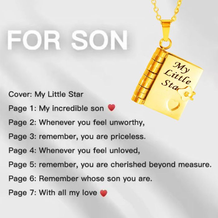 Cross-Border TK Hot-Selling Book Necklace for Women Stainless Steel Couple Necklace Engravable Open Pendant Titanium Steel Love Letter Necklace