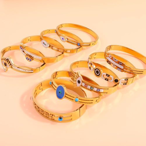 Titanium Steel Bracelet Evil Eye Stainless Steel Bracelet for Women High-end Feel Cross-border Fashion Gold-plated Non-fading Bracelet