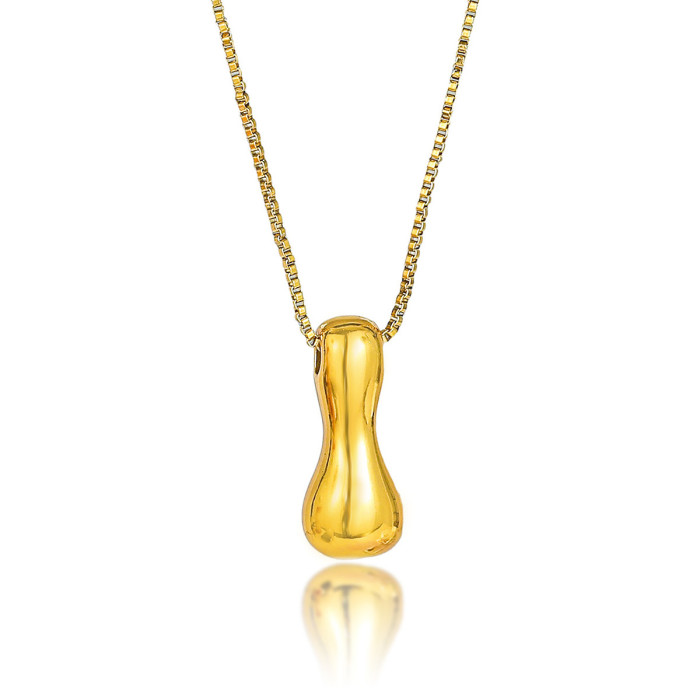 Necklace for Women European and American Cross-Border Balloon Bubble Letter Pendant Fashion Hip-Hop Three-Dimensional Chubby Titanium Steel Necklace Jewelry