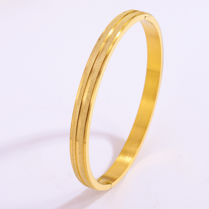 Titanium Steel Bracelet Starry Sky Matte Double Stripe Bracelet for Women High-end Fashionable Non-fading Bracelet