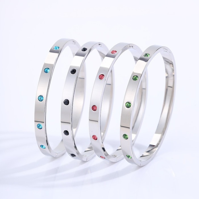 Kajia Fashion Couple Ten Diamond Titanium Steel Bracelet Non-Fading Fashion Starry Sky Women's High-End Stainless Steel Bracelet