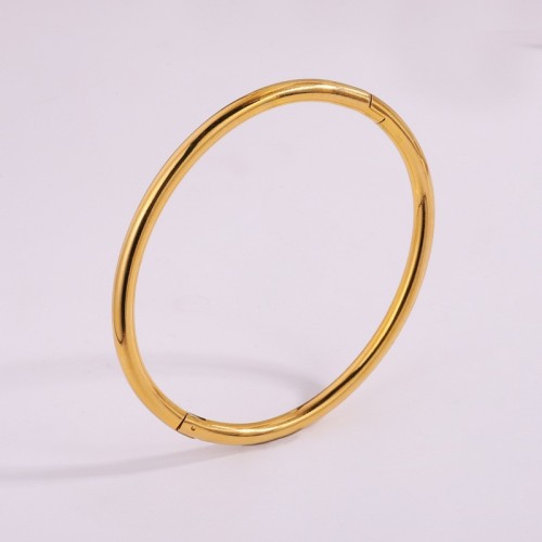 Titanium Steel Bracelet Plain Circle Smooth Non-Fading Bracelet for Women High-End Fashion Personality Open Bracelet Wholesale