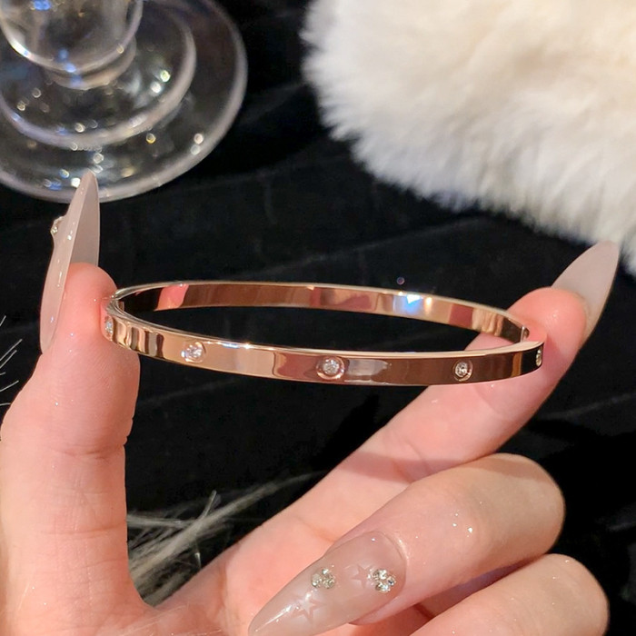 Titanium Steel Non-Fading Starry Sky Small Waist Bracelet for Women High-End Simple Circle Bracelet Niche Light Luxur...