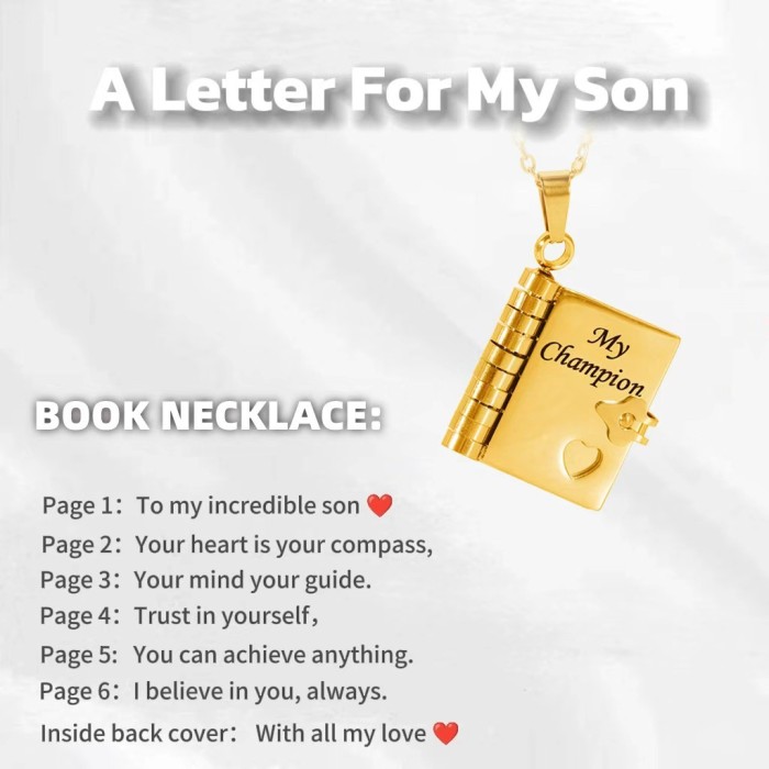 Cross-Border Hot Selling Titanium Steel Women's Love Letter Necklace Openable Pendant Couple New Style Personality Temperament Necklace Clavicle Chain