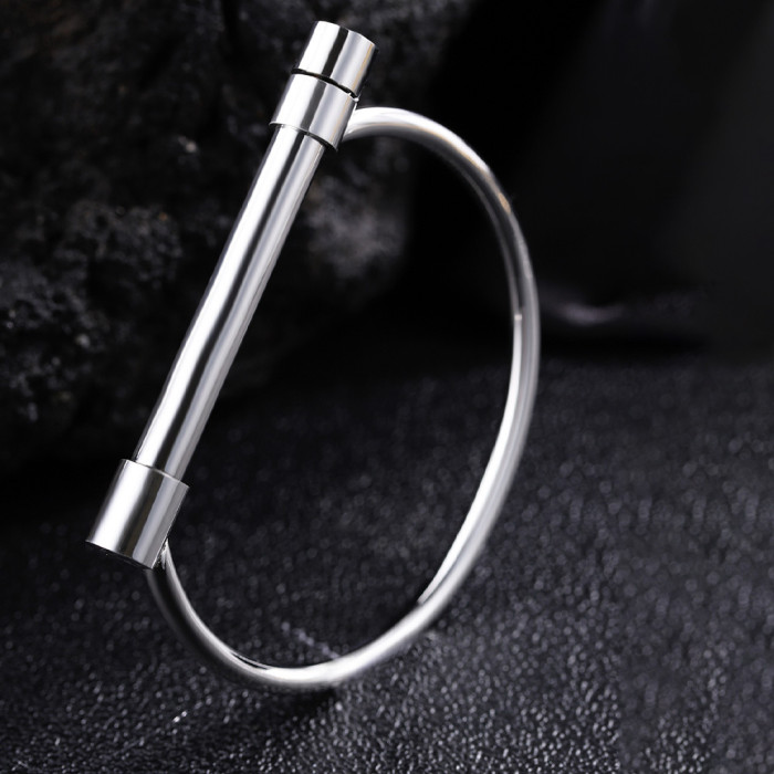 Titanium Steel Bracelet Fashionable Personality Horseshoe Stone-Inlaid D Letter Bracelet for Women Light Luxury Hig...