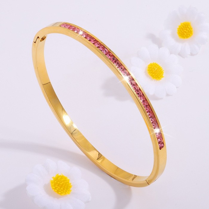 Titanium Steel Bracelet Non-Fading Elegant Stainless Steel Fashion Electroplated Exquisite Retro Style High-End Feel...