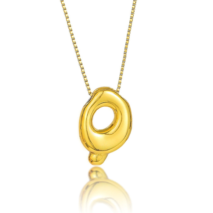 Necklace for Women European and American Cross-Border Balloon Bubble Letter Pendant Fashion Hip-Hop Three-Dimensional Chubby Titanium Steel Necklace Jewelry