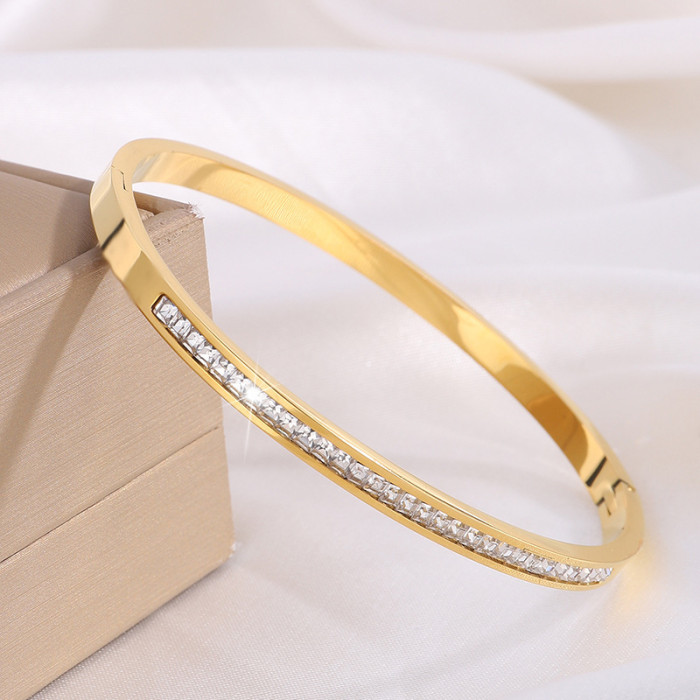 New Korean Version Fully Stone-Set Non-Fading Bracelet for Women, High-End Simple TikTok Couple Bracelet, Starry Sky Sta...