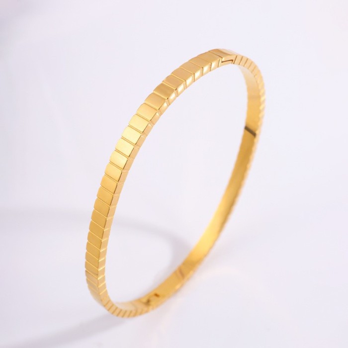 Titanium Steel Geometric Zircon Bracelet Fashionable Light Luxury High-end Feel Bracelet Cross-border Exquisite Versatile Design Sense Jewelry Wholesale