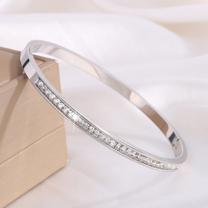 New Korean Version Fully Stone-Set Non-Fading Bracelet for Women, High-End Simple TikTok Couple Bracelet, Starry Sky Sta...