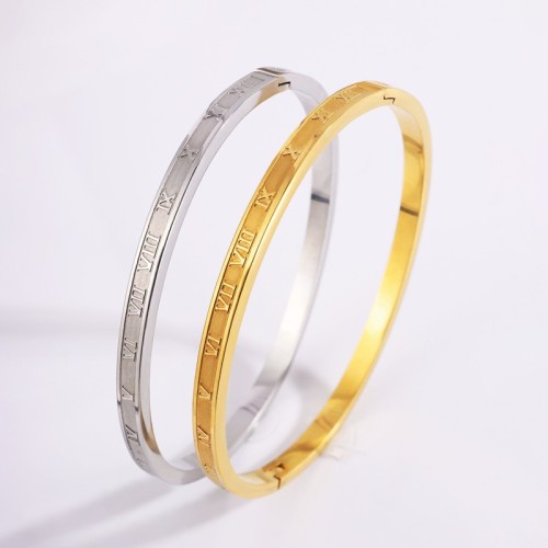 Titanium Steel Bracelet Vintage Versatile Thin Roman Style 18K Real Gold Bracelet for Women High-end Non-fading Fashion Bracelet