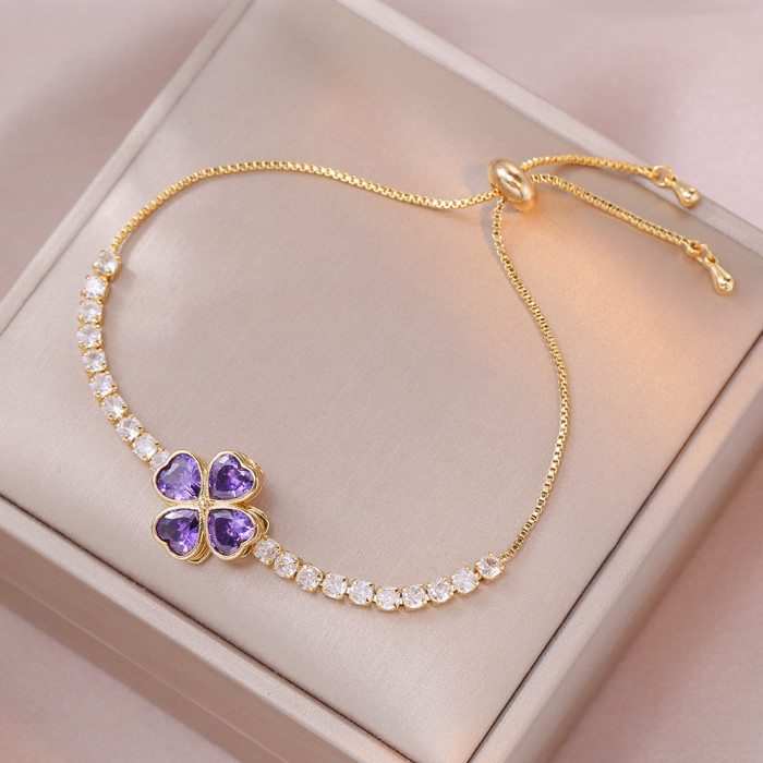 Necklace for Women, Internet Celebrity Heart Zircon Flower, Niche Rotating New Design Pendant, Elegant Set, Titanium...