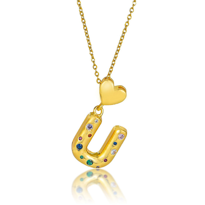 Necklace for Women Cross-Border Your Name 26 English Letters Pendant Cute Mini DIY Matching Collarbone Chain Jewelry