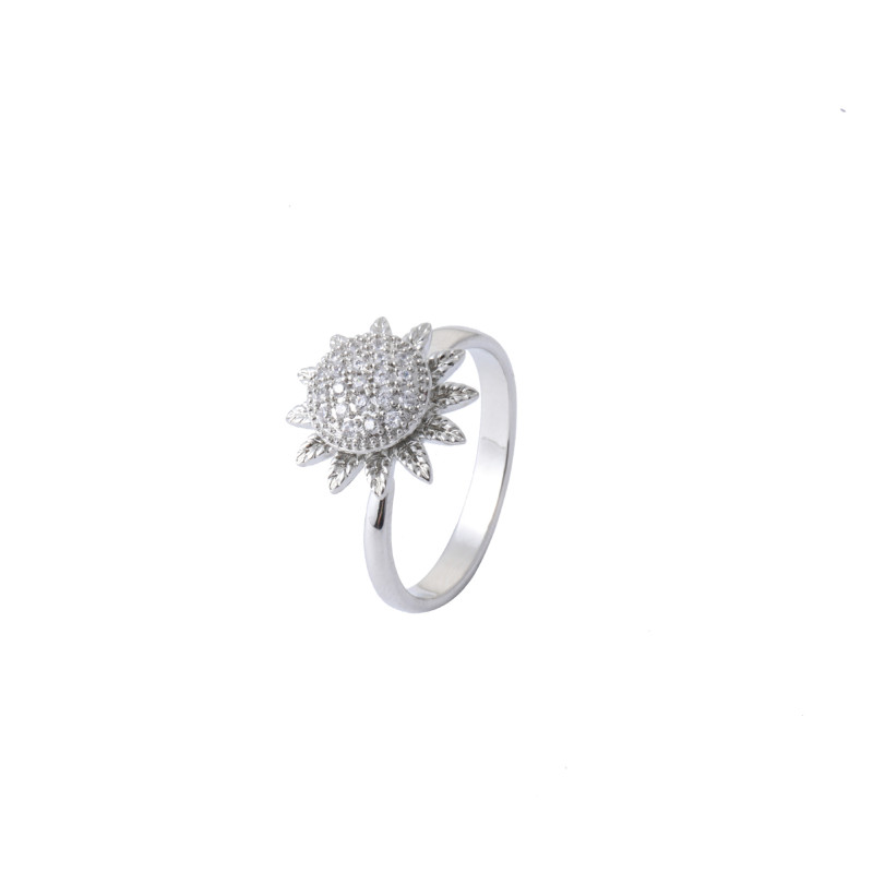 Ring for Women Heart Zircon Open Ring Sweet Niche Design High-end Index Finger Ring Internet Celebrity Adjustable Ring