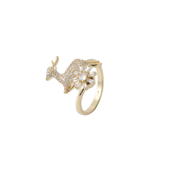 Ring for Women Heart Zircon Open Ring Sweet Niche Design High-end Index Finger Ring Internet Celebrity Adjustable Ring