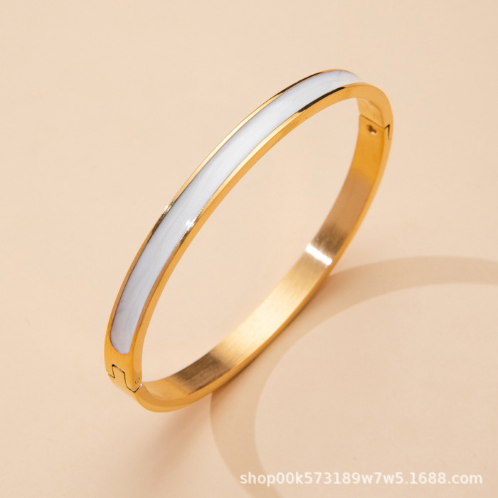 Titanium Steel Bracelet for Women, High-End Oil Drop Bracelet, Fashionable Cross-Border European and American Style, Chanel-Inspired, Non-Fading Circle Bracelet