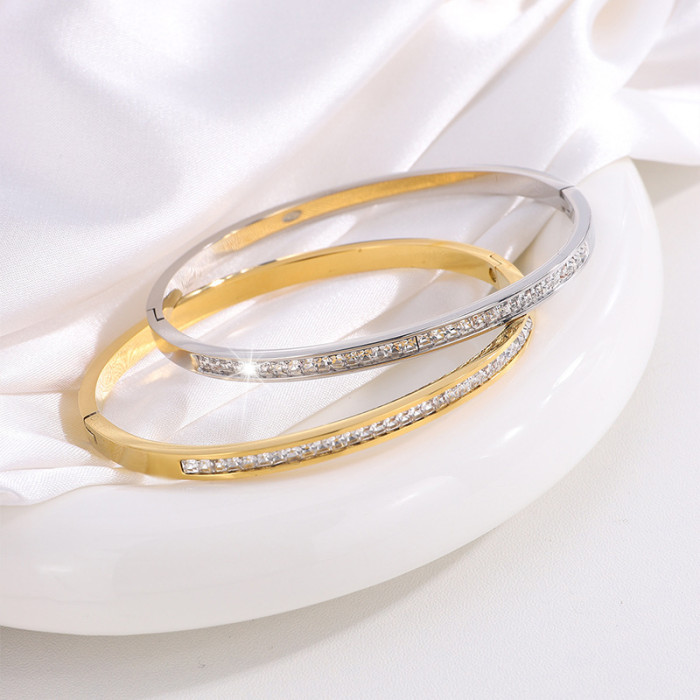 New Korean Version Fully Stone-Set Non-Fading Bracelet for Women, High-End Simple TikTok Couple Bracelet, Starry Sky Sta...