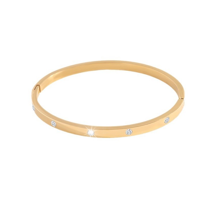 Titanium Steel Bracelet for Women High-End Fashion Cross-Border Luxury Exquisite Non-Fading Jewelry Stainless Steel Inlaid Diamond Bracelet