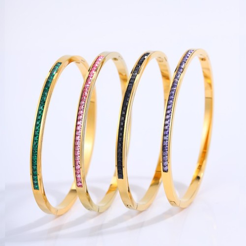 European and American Titanium Steel Bracelet Non-Fading Elegant Stainless Steel Fashion Electroplated Exquisite Retro Style High-End Feel Women's Bracelet