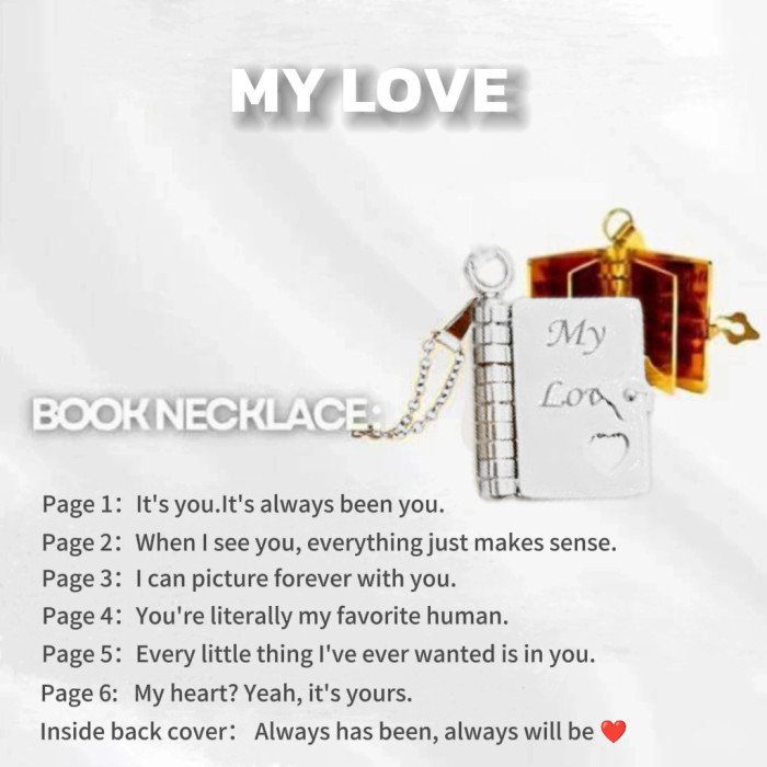 Cross-Border Hot Selling Titanium Steel Women's Love Letter Necklace Openable Pendant Couple New Style Personality Temperament Necklace Clavicle Chain
