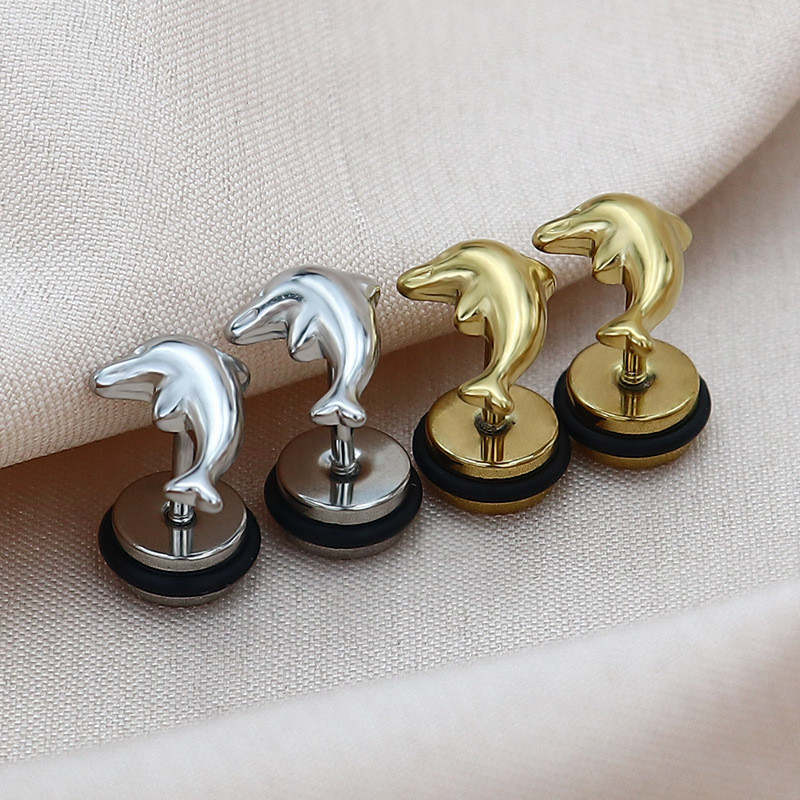 Cross-Border Fashion Niche Earrings Light Luxury High-End Simple Versatile Dolphin Feather Sword Handle Earrings Wholesale