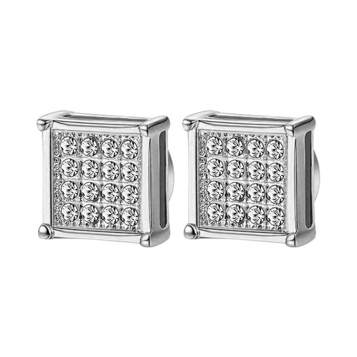 Factory Direct Sale Non-Pierced Fake Earrings Unisex Zircon Stud Earrings Amazon Hot-Selling Zircon Magnetic Ear Clips