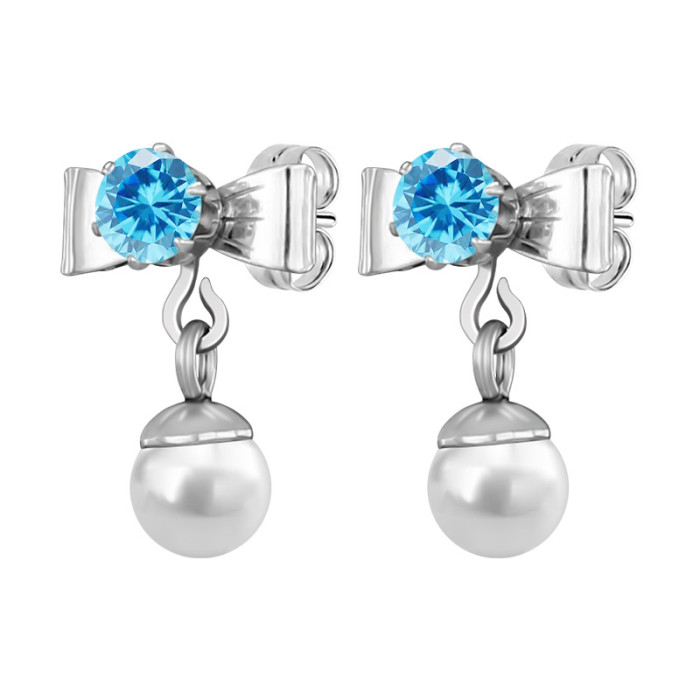 2025 Dream Butterfly Zircon Pearl Earrings Niche Design Fashion Item Earrings Jewelry Wholesale